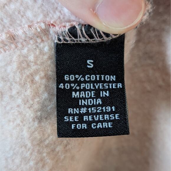 Blind Rooster Blush Pink Cherry Blossom Long Sleeve Pullover Sweatshirt Small - Picture 6 of 8